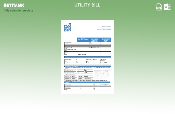 модерен стил Јужна Африка Шаблон за сметки за комунални услуги за гас на компани